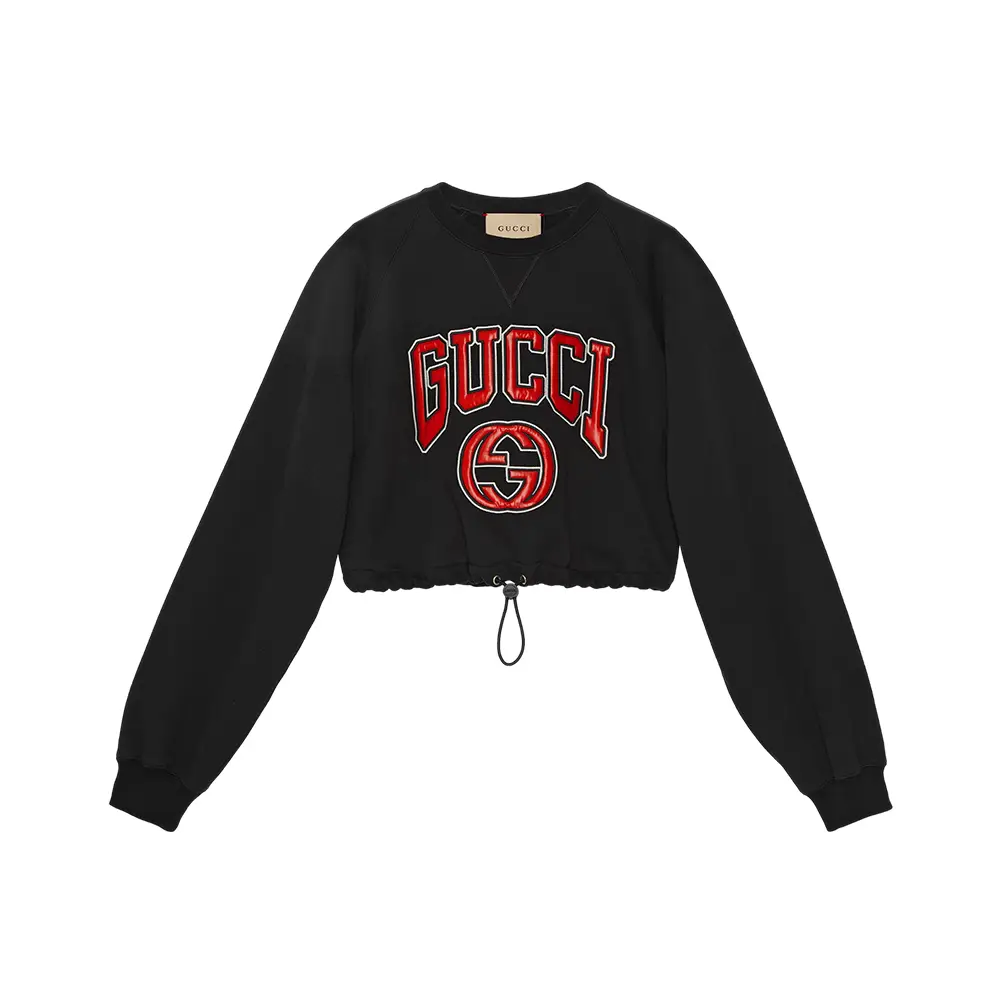 Gucci Embroidery Jersey Sweatshirt Black – voilà.id
