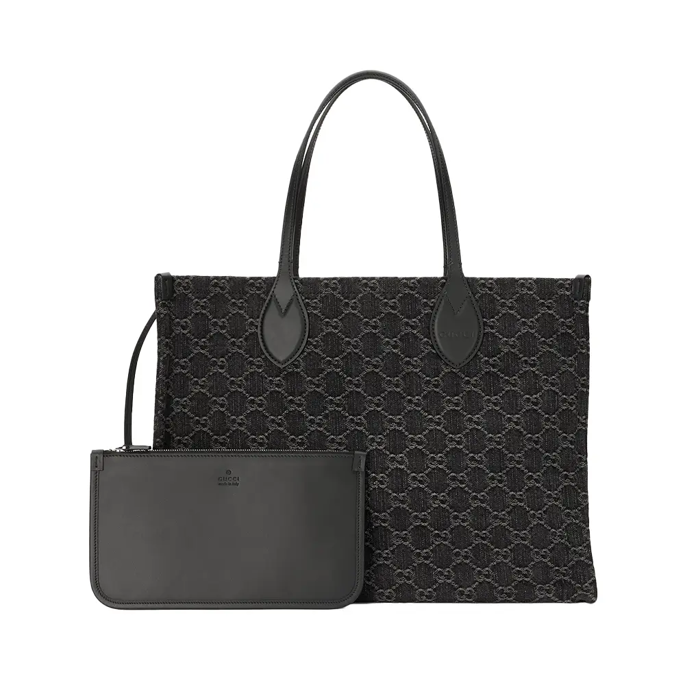 Gucci Ophidia GG Large Tote Bag Denim Black – voilà.id