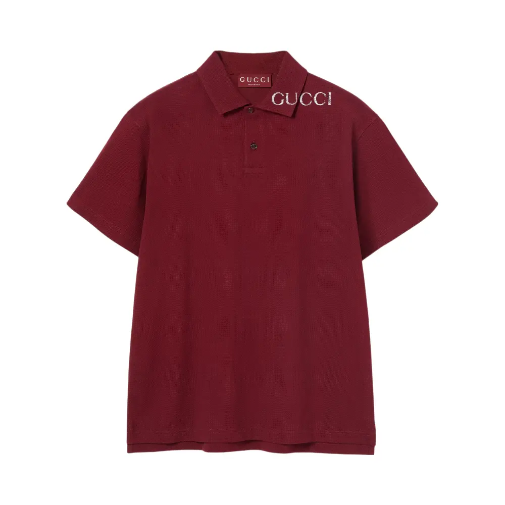 Tシャツ・カットソー GUCCI SS25 Tiziano red cotton shirt (811732ZASO2 6052) Oversize GG cotton shirt in Gucci Rosso Ancora red | GUCCI® US