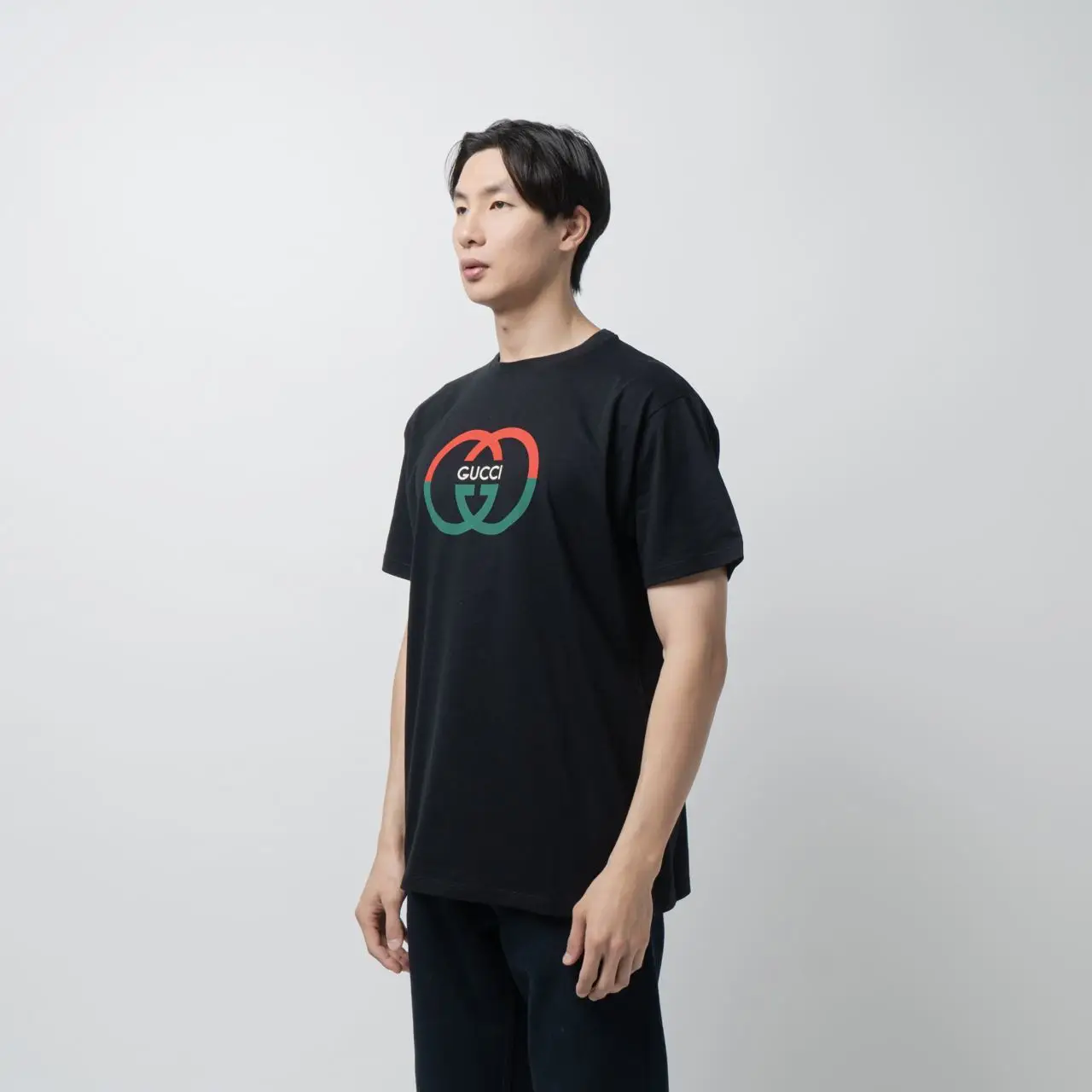 Gucci Interlocking Red Green G Print T-Shirt Black – voilà.id