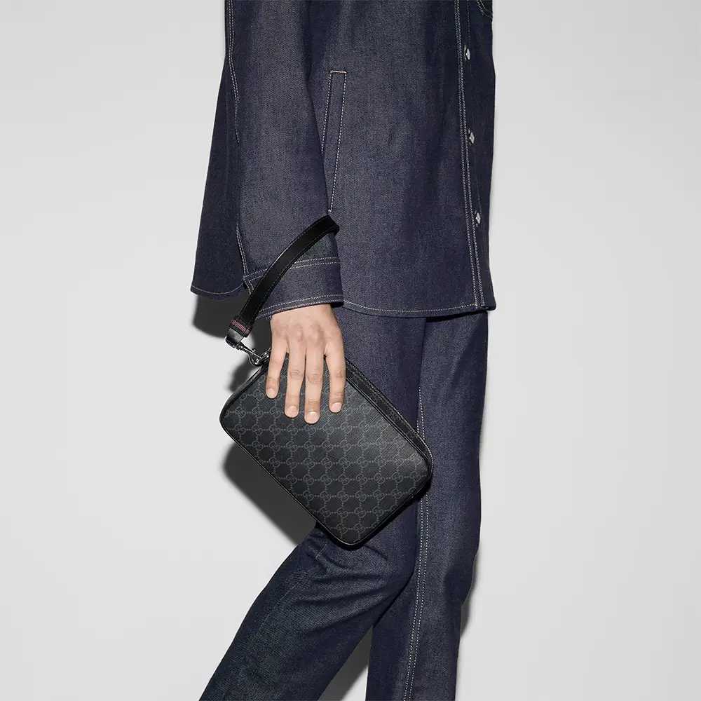 バッグ Gucci GG Accessory Pouch Leather Black Gucci Pouch | eBay