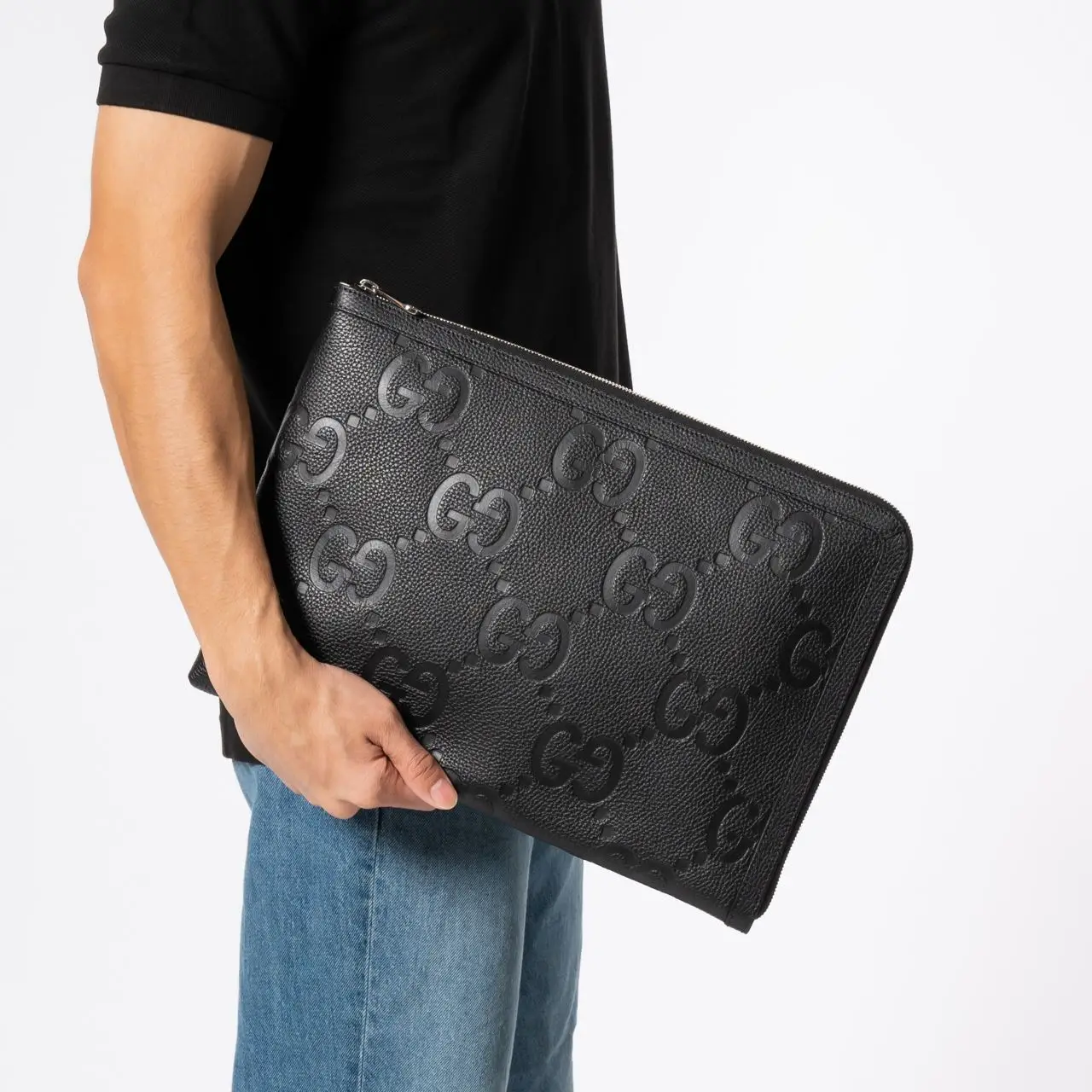 Gucci Jumbo GG Medium Travel Document Case Bag Black – voilà.id
