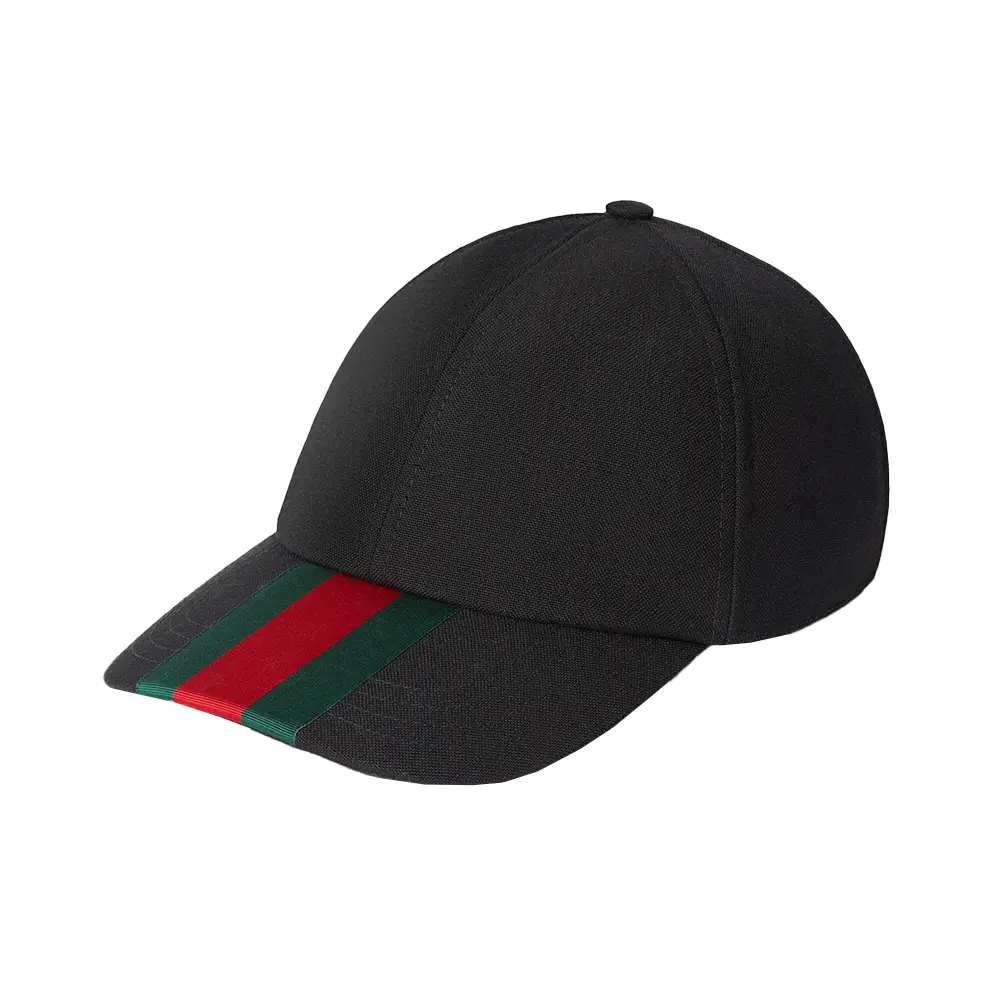 Gucci Canvas Baseball Hat with Red Green Web Black – voilà.id