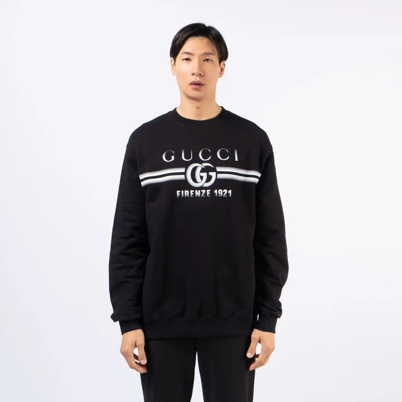 Gucci Double G Firenze 1921 Faded Print Sweatshirt Black
