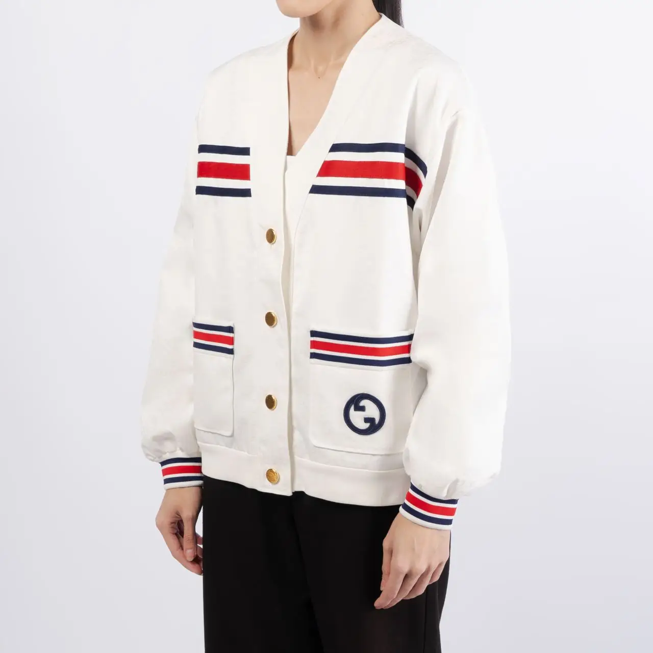 【国内正規 美品】Gucci 2WAY Technical Jersey GG Web Stripe jersey technical jacket in multicoloured