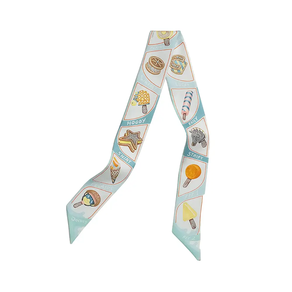 HERMES ツイリー Funny Ice Cream Twilly 直営ラッピング 2024SS Funny Ice Cream Twilly | Hermès USA