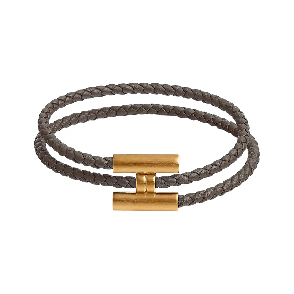 アクセサリー HERME TOURNIS SWIFT CALFSKIN BRACELET Hermès Tournis Tresse Swift Bracelet So Black – voilà.id