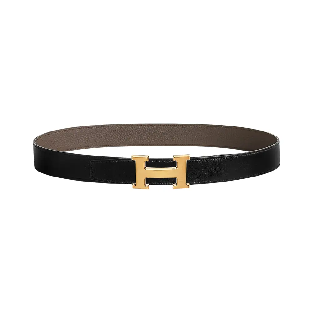 Hermès H Brushed Gold Buckle & Reversible Belt 32mm Togo Hermès H Brushed Gold Buckle & Reversible Belt 32mm Togo