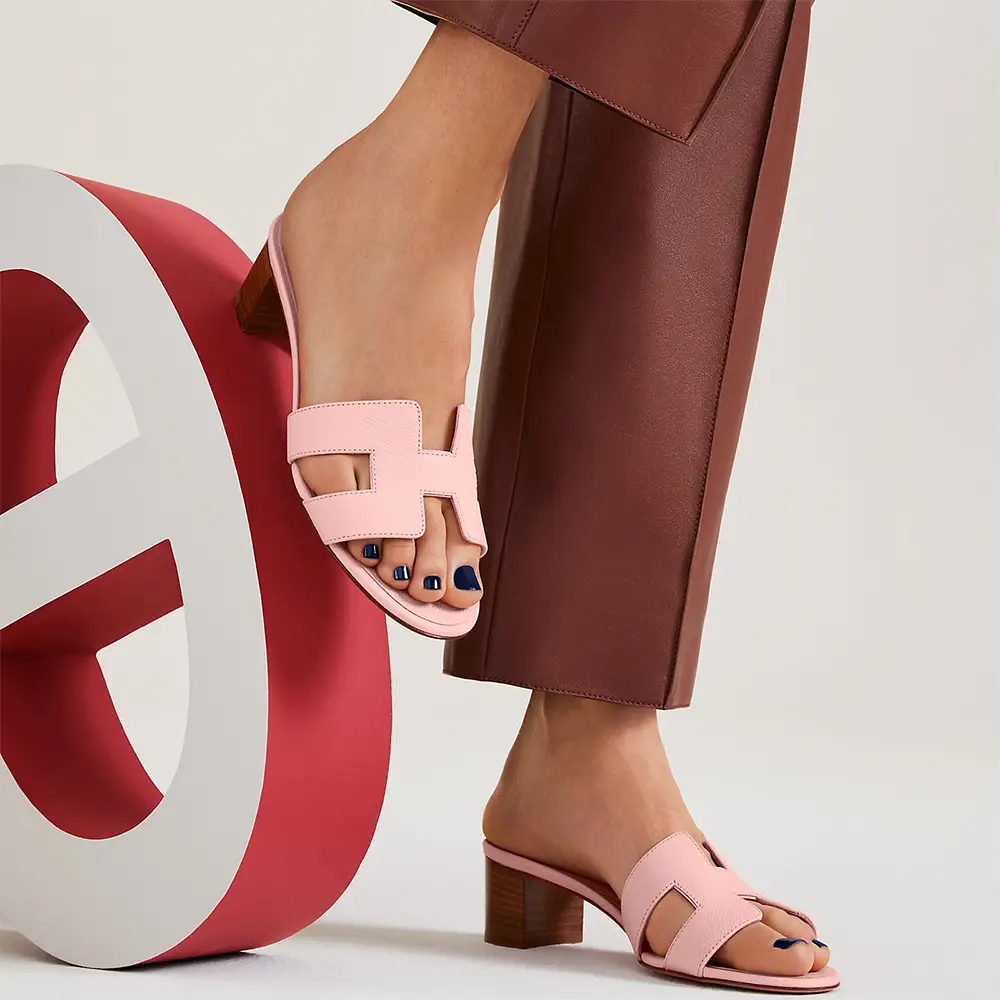Hermès Oasis 50 Epsom Sandals Rose Pale – voilà.id
