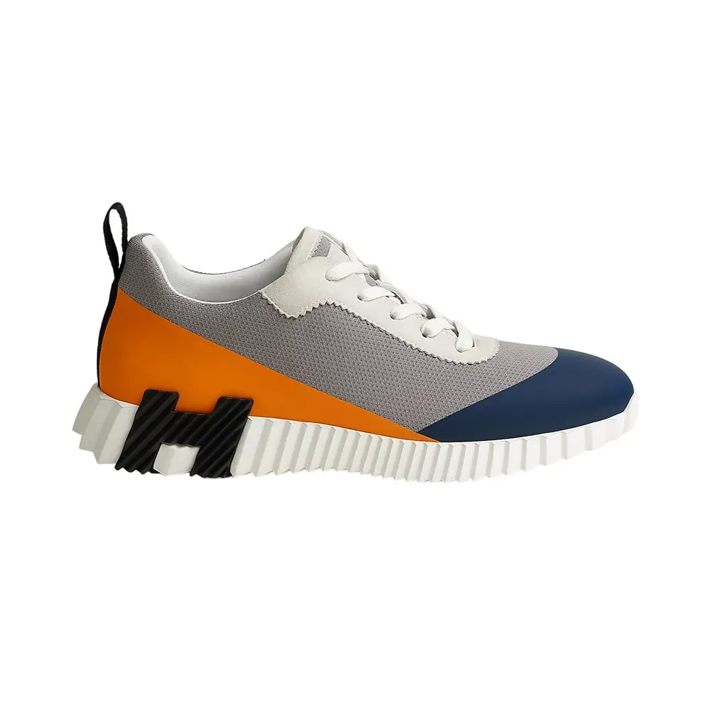 Hermès Bouncing Satin Knit and Suede Goatskin Sneakers