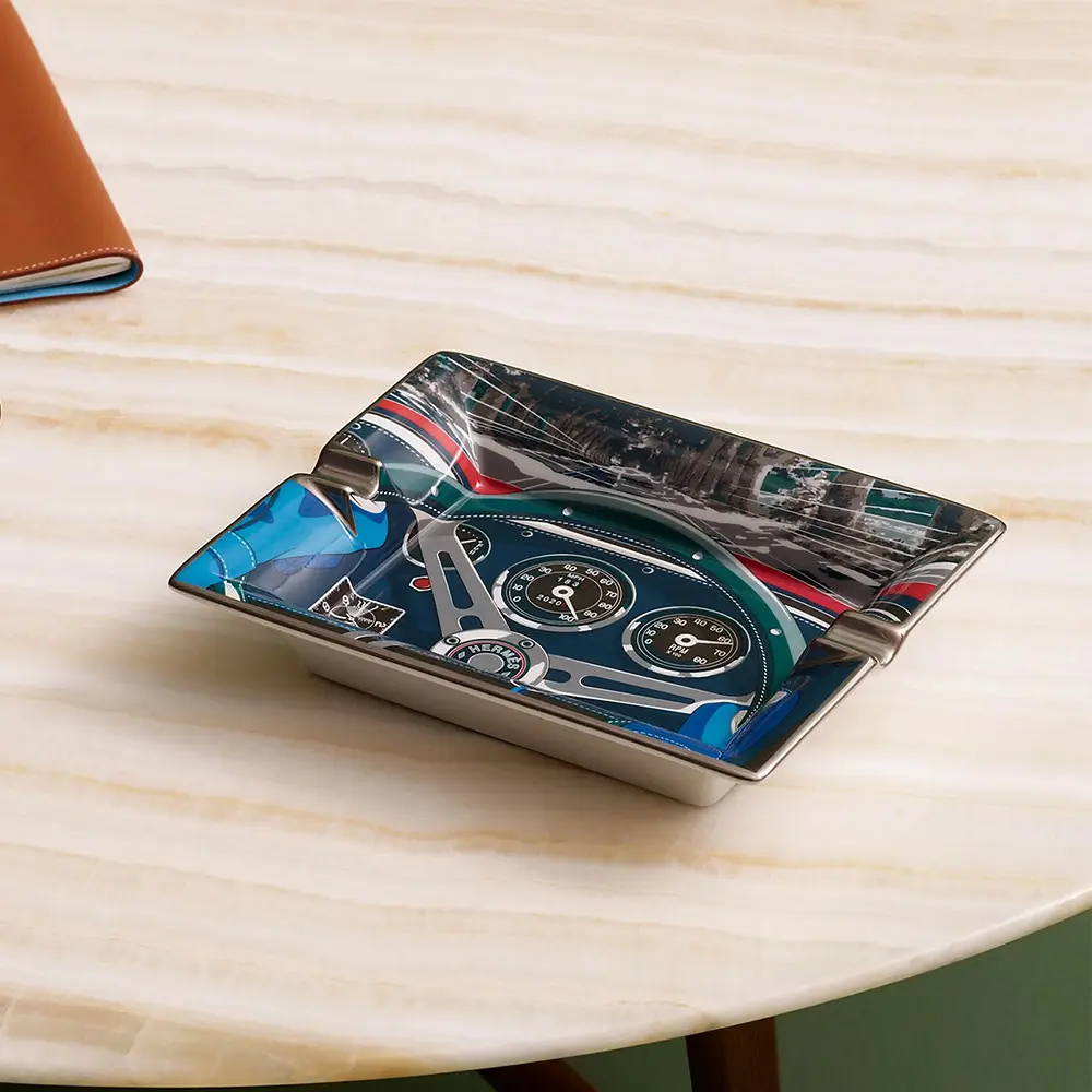 Hermès Nationale 7 Ashtray Plate Bleu Malachite – voilà.id