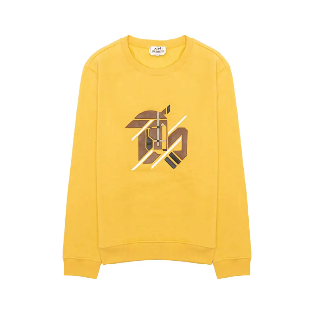Hermès Jeu d'Adresse Patch with Leather Detail Sweatshirt