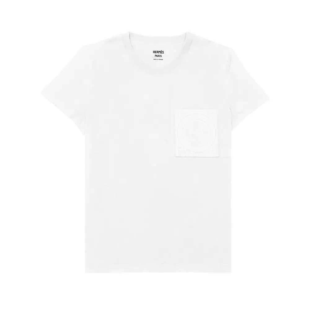 Hermès Embroidered Pocket T-Shirt Blue Ocean – voilà.id