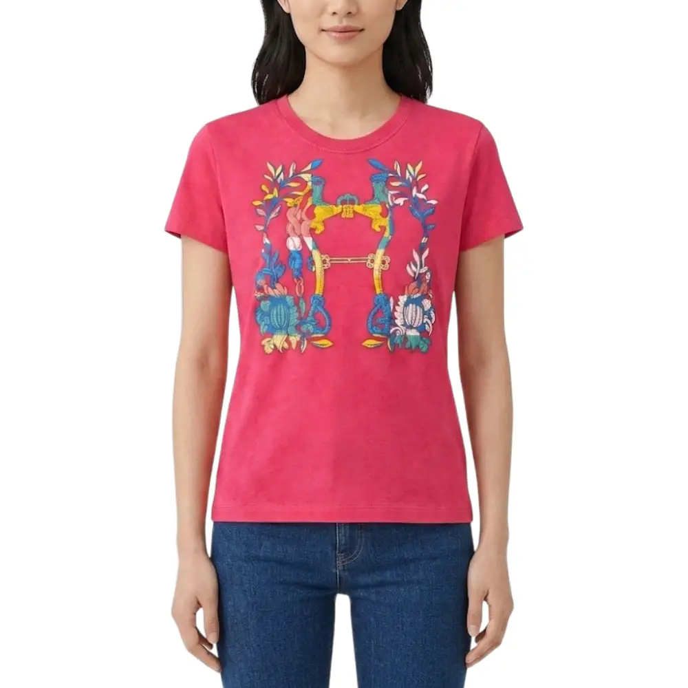 Hermès Della Cavalleria Straight Cartridge T-Shirt Rouge Magnolia