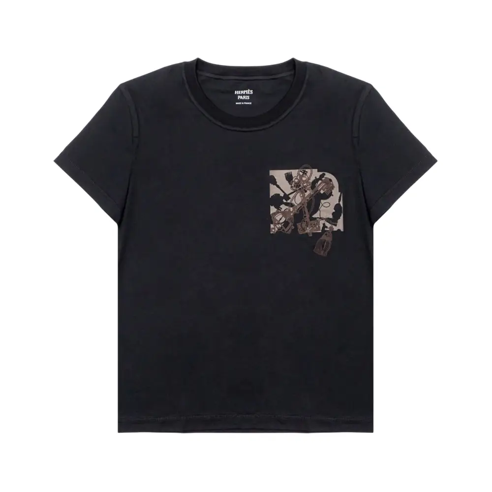 Hermès Mors Print Straight T-Shirt Gris / Etoupe – voilà.id Hermès Mors Print Straight T-Shirt Gris / Etoupe – voilà.id