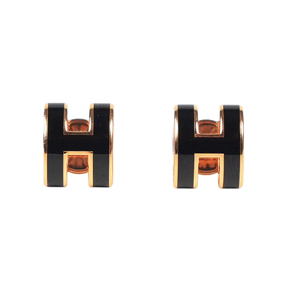 Hermes Mini Pop H Earrings Black Rghw – voilà.id