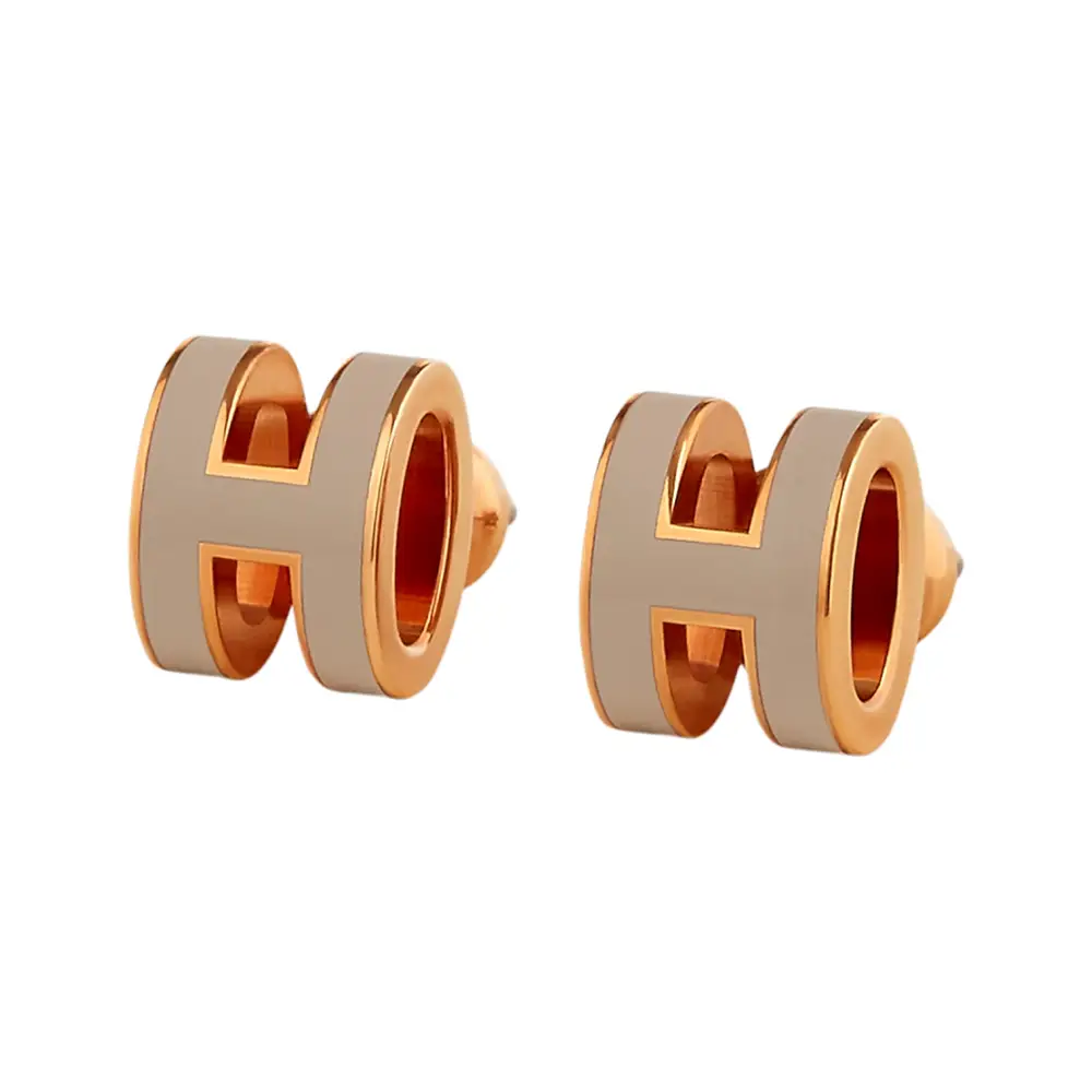 Hermès Mini Pop H Earrings Marron Glace Rghw – voilà.id