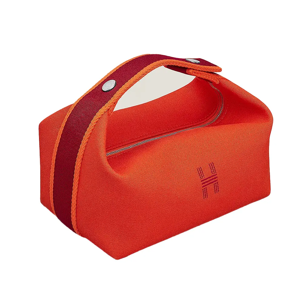 送料込♪【HERMES】Small Bride-A-Brac Case Canvas &Orange Feu Hermès Bride-a-Brac PM Canvas Small Orange Feu – voilà.id