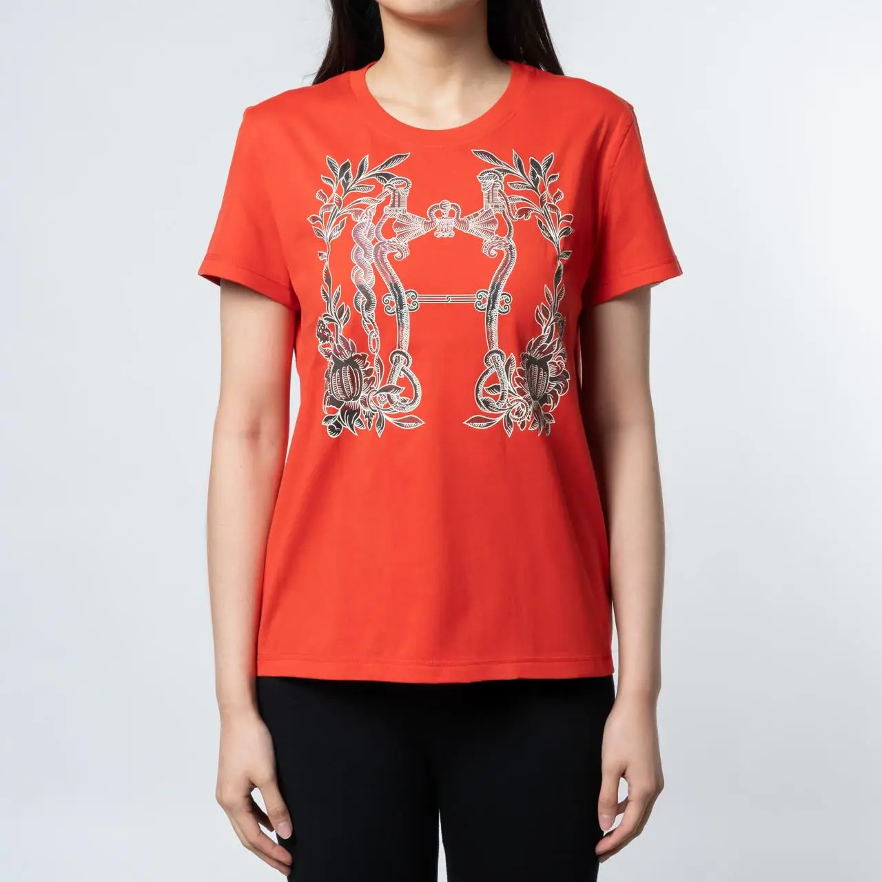 Hermès Della Cavalleria Straight Cartridge T-Shirt Rouge Ecarlate
