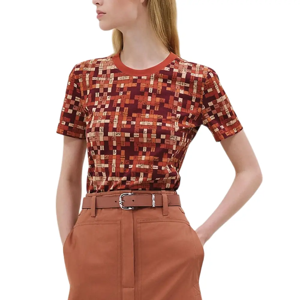 Hermès Bolduc au Carre Micro T-Shirt Rouge Sanguine – voilà.id