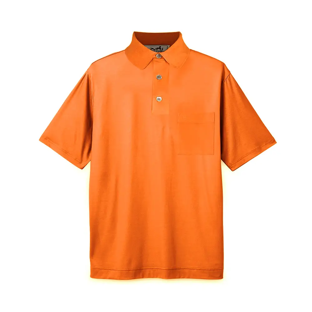 Hermès H Embroidered Buttoned Polo Shirt Orange – voilà.id Hermès H Embroidered Buttoned Polo Shirt Orange – voilà.id