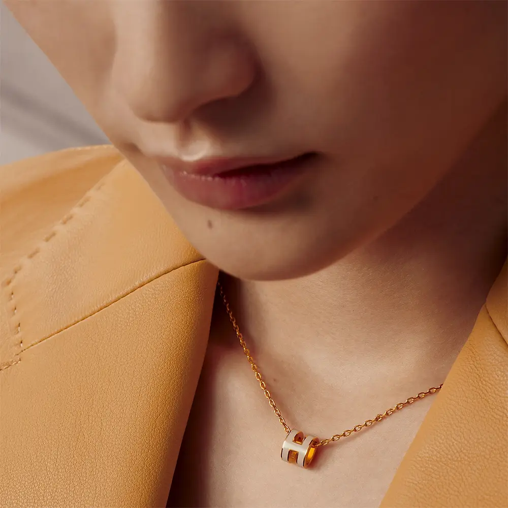 Hermès Mini Pop H Necklace Rose Dragee Ghw – voilà.id