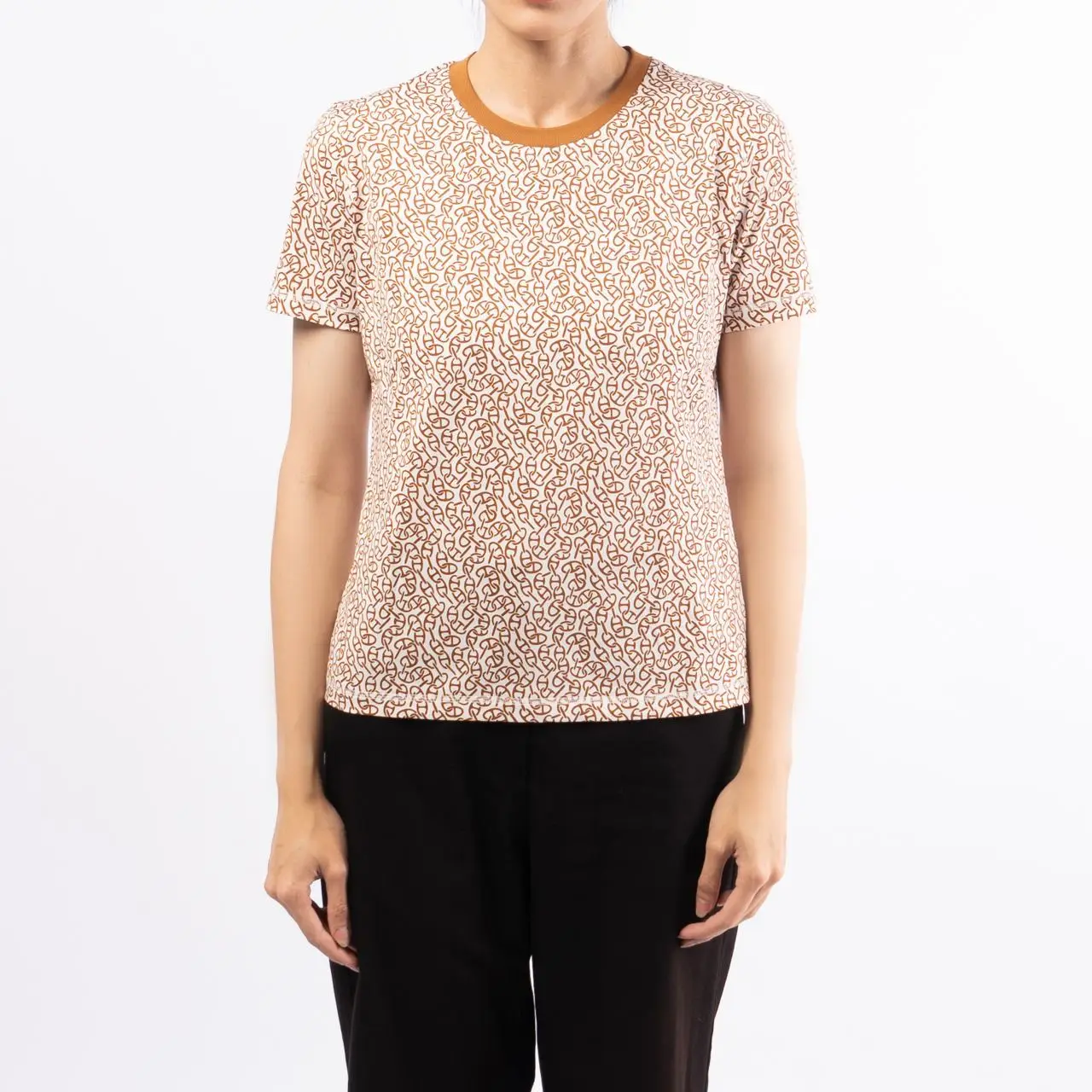 Hermès Naoussa Chaine Short Sleeve T-Shirt Marron Alezan