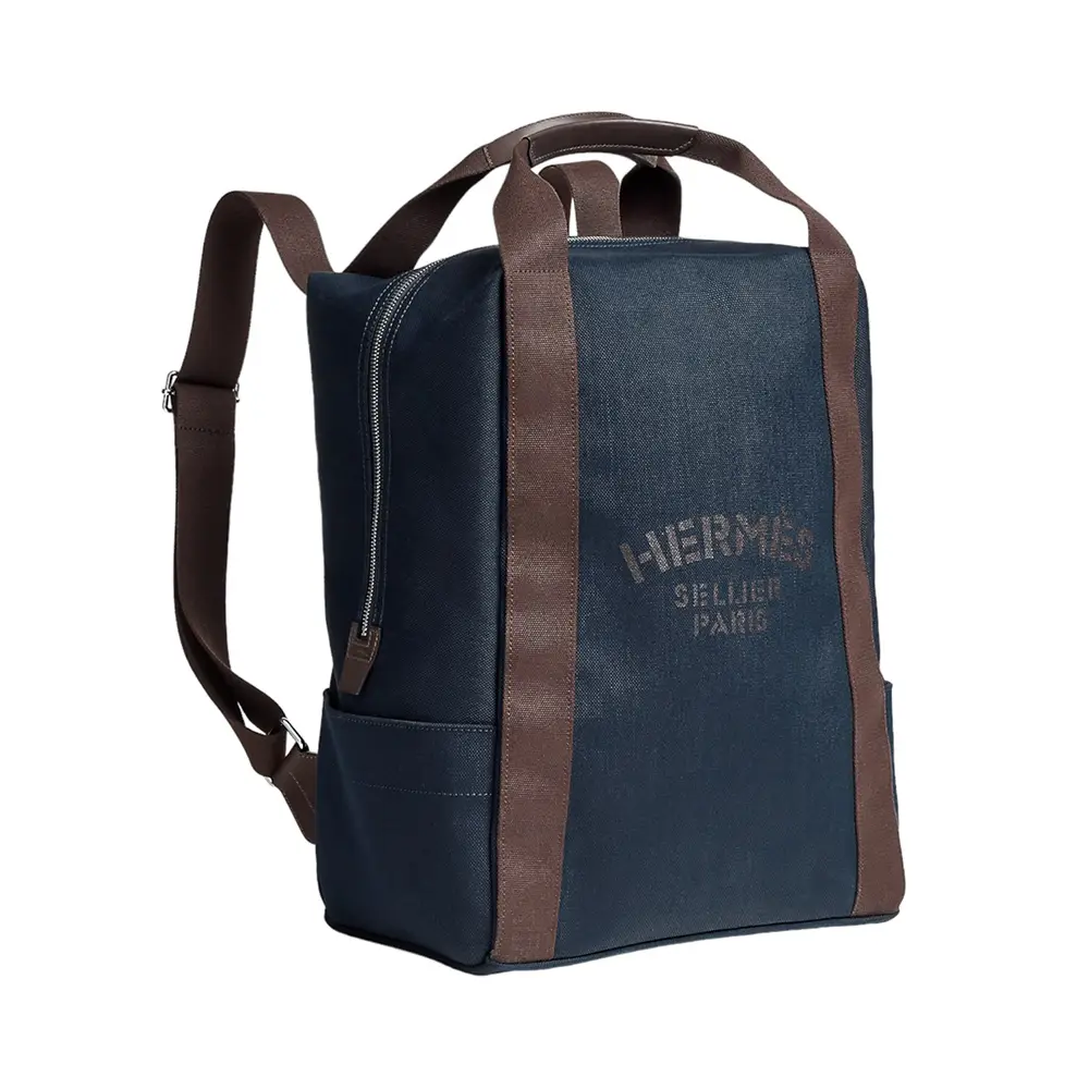 Hermès Groom School Backpack Bleu Navy/Feu – voilà.id