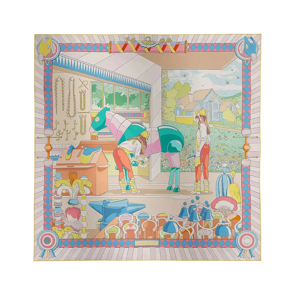 *華やかでエレガントな一枚*【HERMES】90 Pony Pit Stop Pony Pit Stop double face scarf 90 | Hermès Mainland China