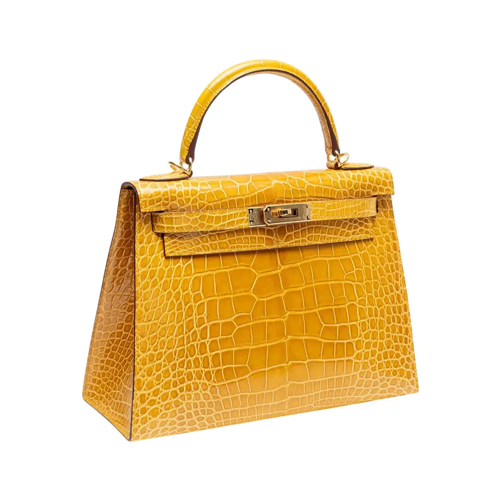 Hermès Kelly 28 HSS Jaune Verso Sesame Alligator Shiny Ghw Z