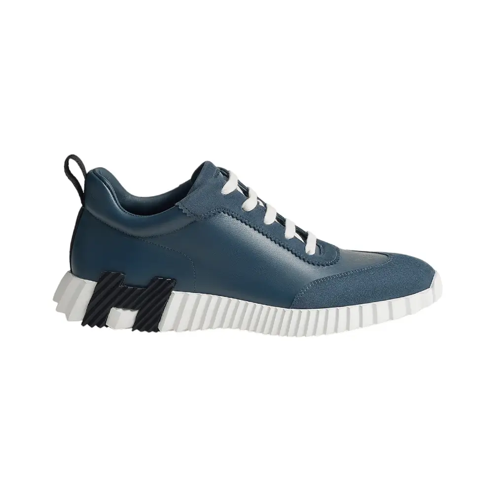 Hermès Bouncing Calfskin and Suede Goatskin Sneakers Bleu