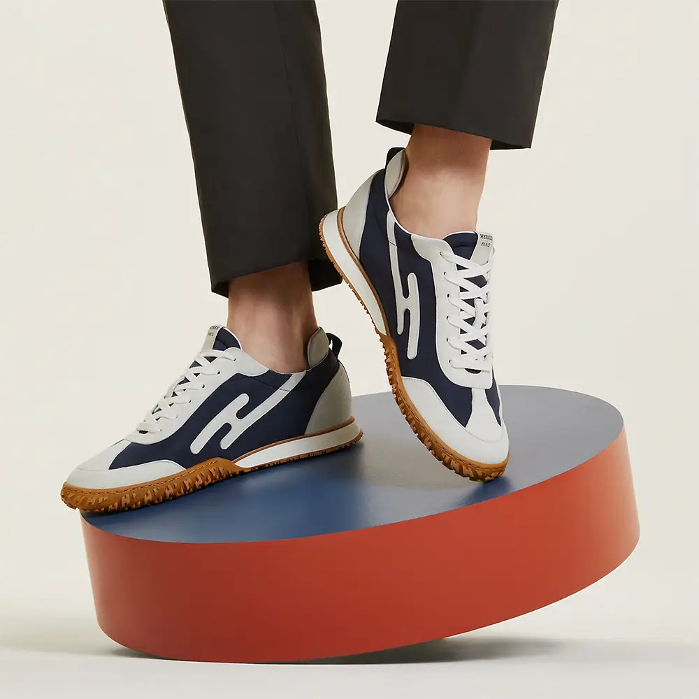 エルメス イチネレール キャンバス スニーカー Hermès Jet Canvas and Suede Goatskin Sneakers Marine / Blanc