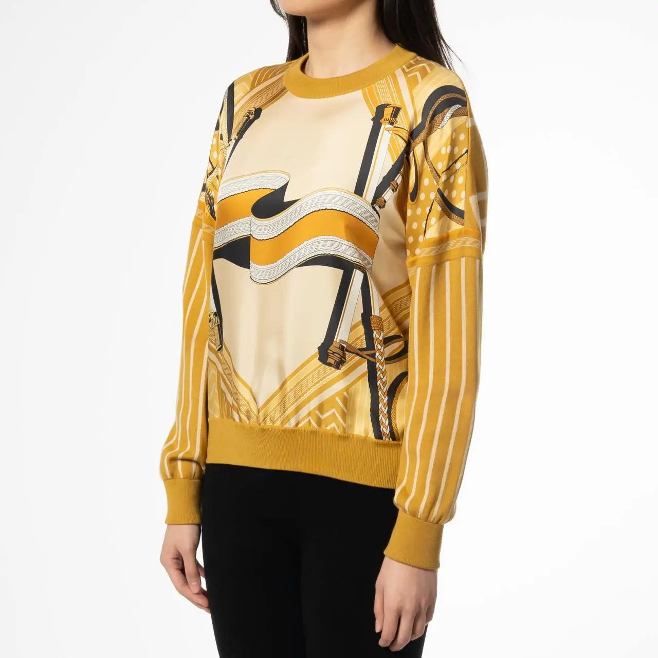 【HERMES】ジップ付きツイレーヌ・ジャケット Poste aux Lettres Hermès Poste Aux Lettres Long Sleeves Twillaine Sweater