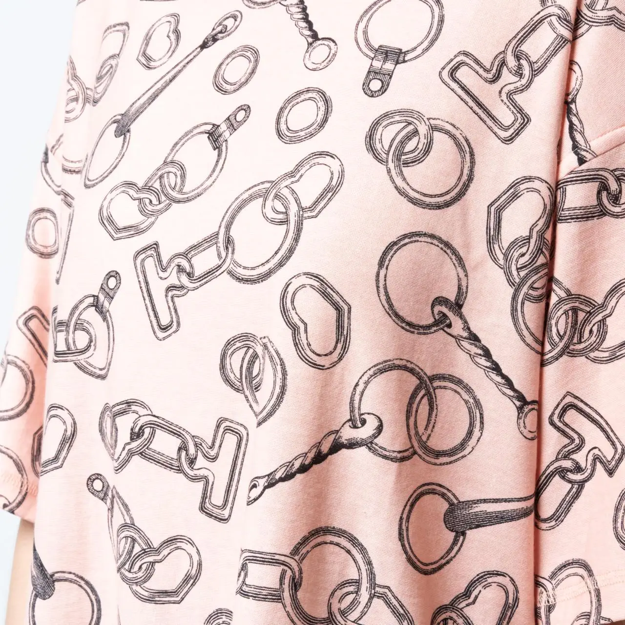 Hermès Effet Kaleidoscope Finesse Maxi Cropped T-Shirt Rose