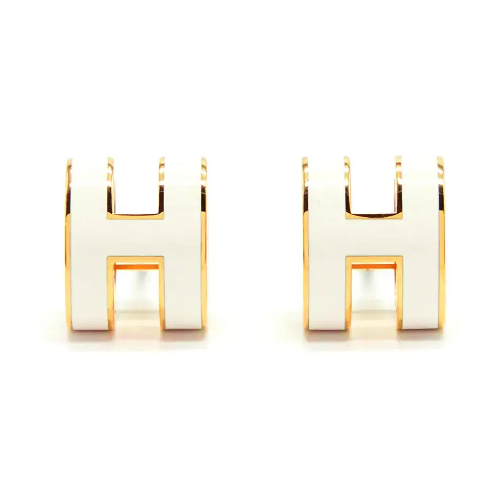 Hermès Mini Pop H Earrings White Ghw – voilà.id