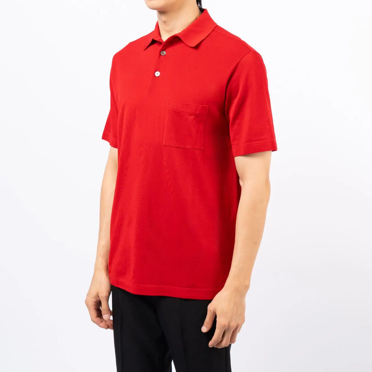 Hermès H Embroidered Buttoned Polo Shirt Red – voilà.id