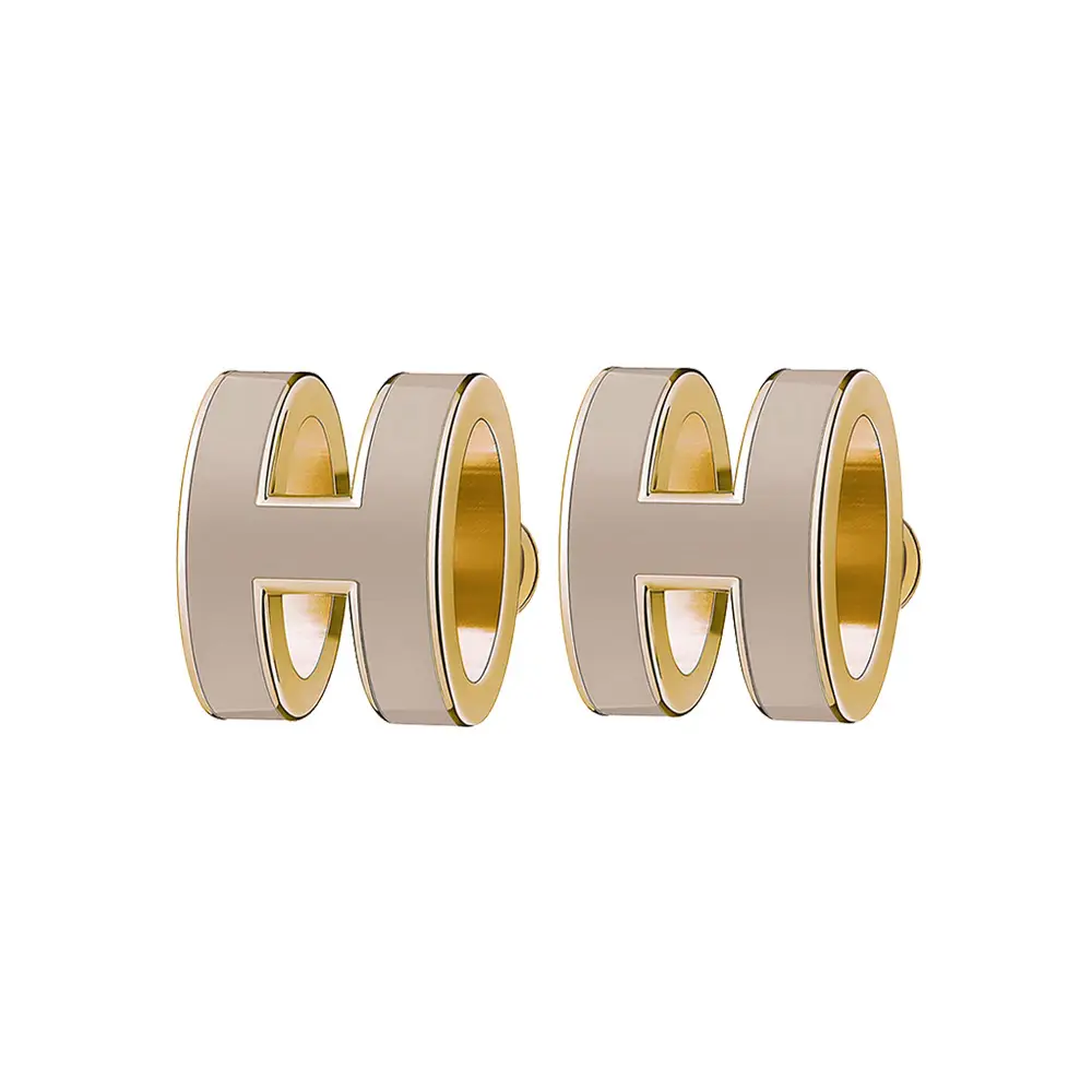 Hermes Mini Pop H Earrings Marron Glace Ghw – voilà.id