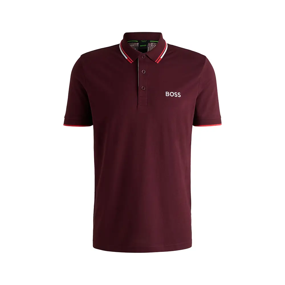 Hugo Boss Paddy Pro with Contrast Logo Polo Shirt Black Salmon