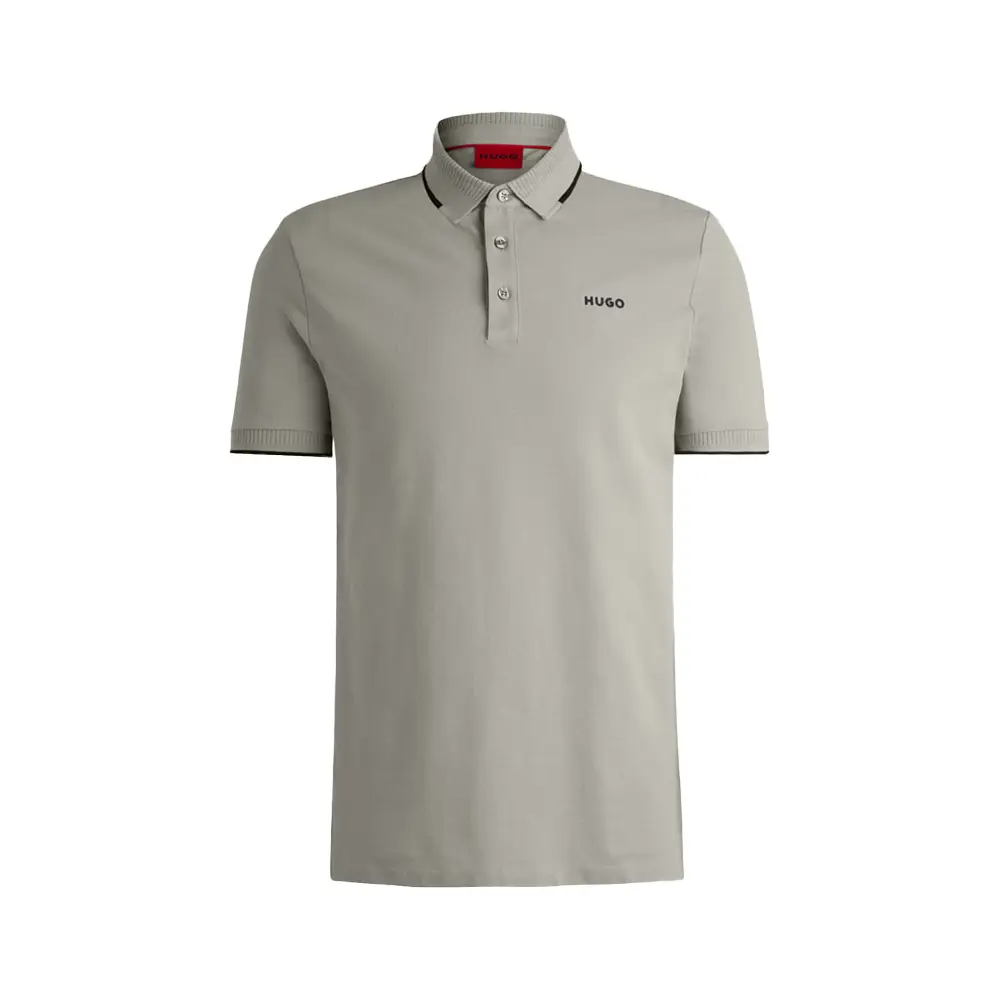 Hugo Boss Dinoso222 Black Logo Polo Shirt Grey – voilà.id