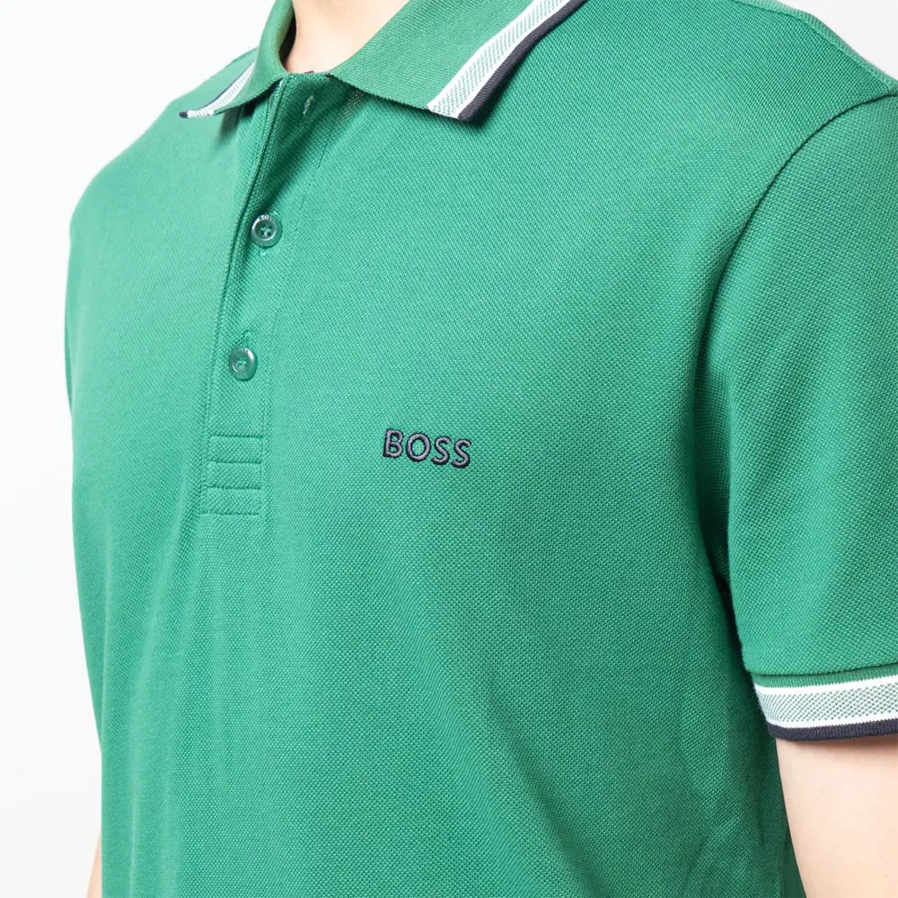 Hugo boss polo green square best sale