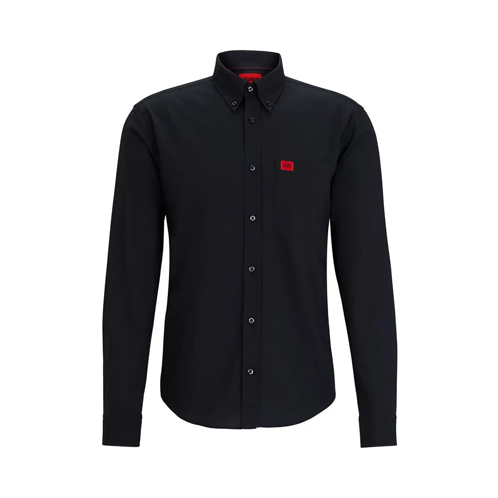 Balmain B Circle Glittering Logo Embossed Long Sleeved Shirt