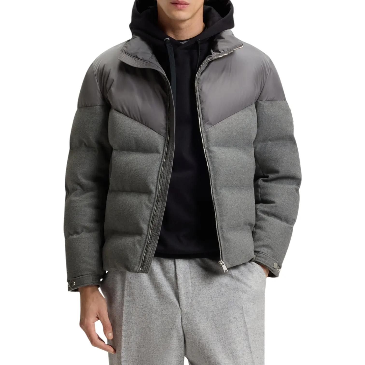 Hugo Boss Brushed Flannel Waterproof Jacket Grey – voilà.id