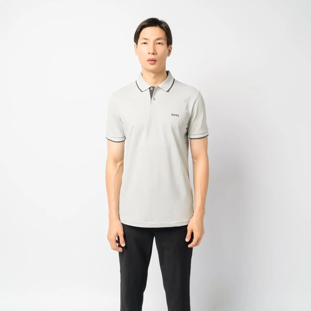 Grey hugo boss polo sales