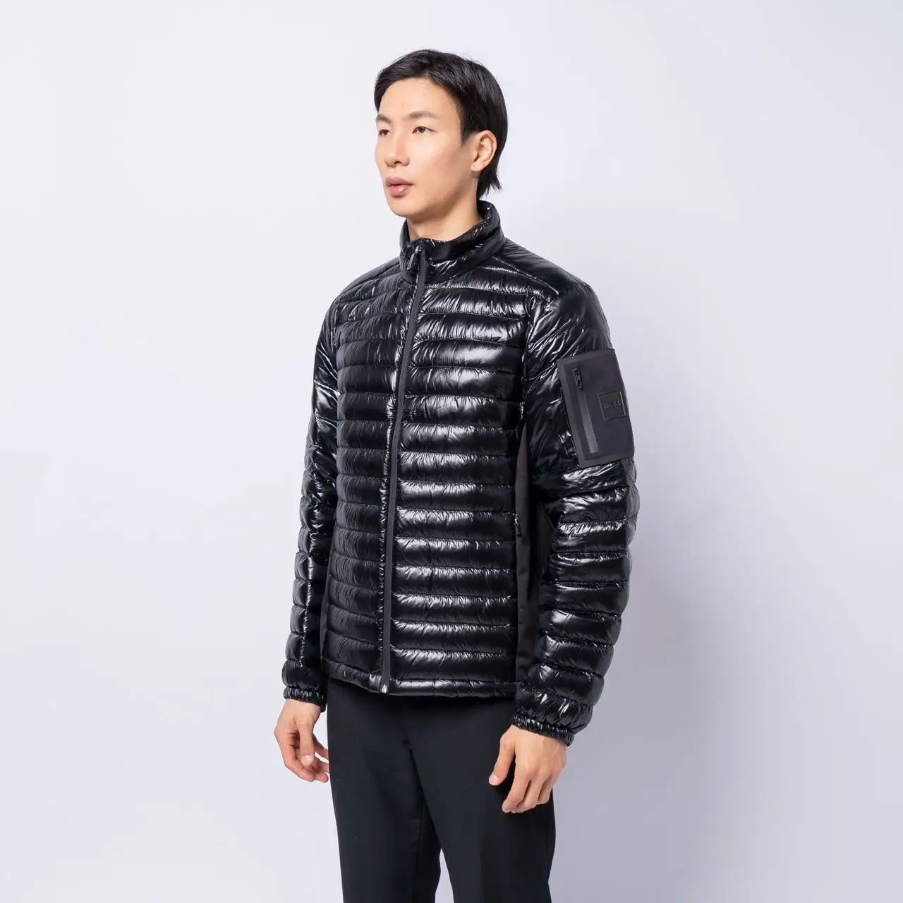 HUGO BOSS　MIDDLE JACKET BOSS - Regular-fit jacket in performance-stretch material - Grey