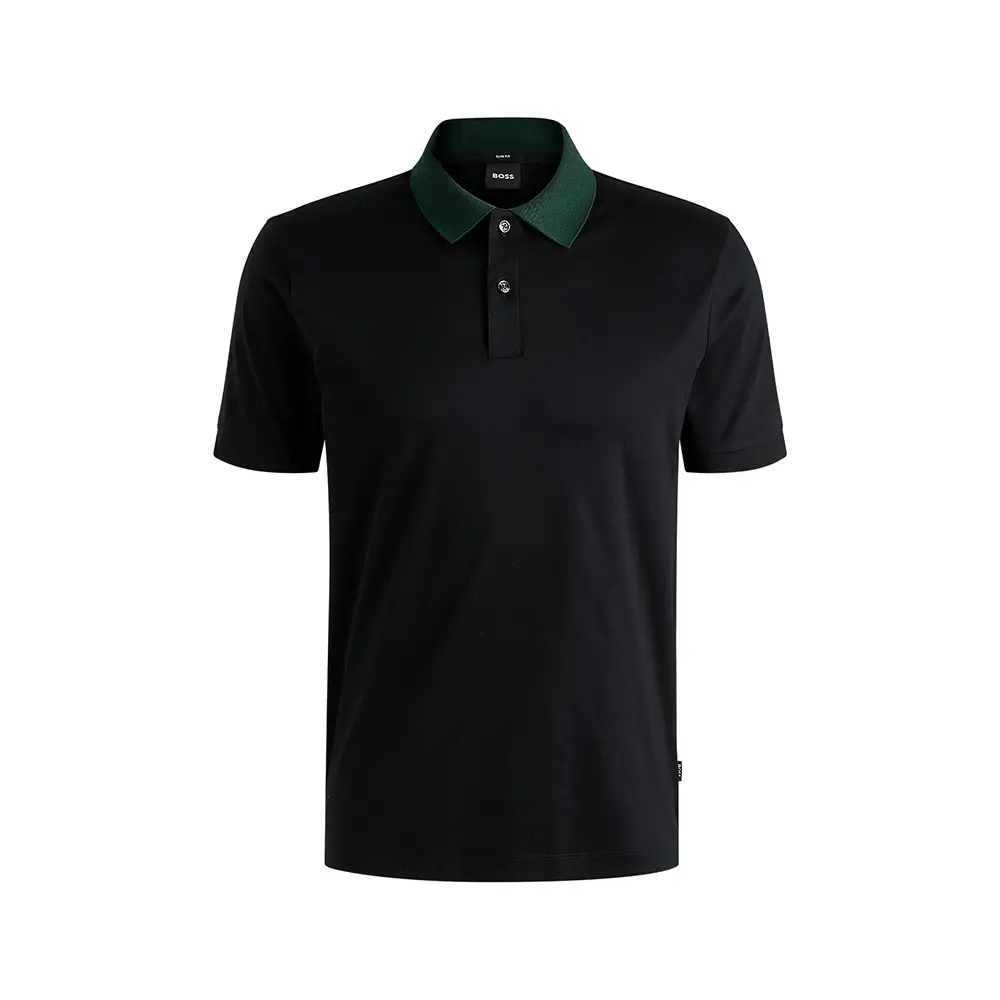 Maison Kitsuné Fox Head Patch Regular Polo Shirt Black Maison Kitsuné Fox Head Patch Regular Polo Shirt Black