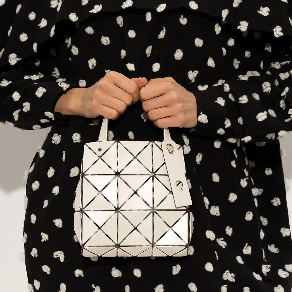 Issey Miyake Carat Small Handbag Cream Gold Button – voilà.id