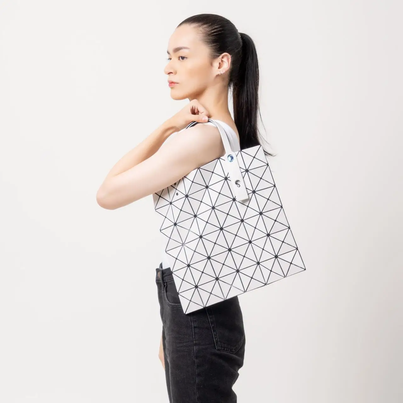 Issey Miyake Lucent Matte Tote Bag Light Grey 6x6 – voilà.id