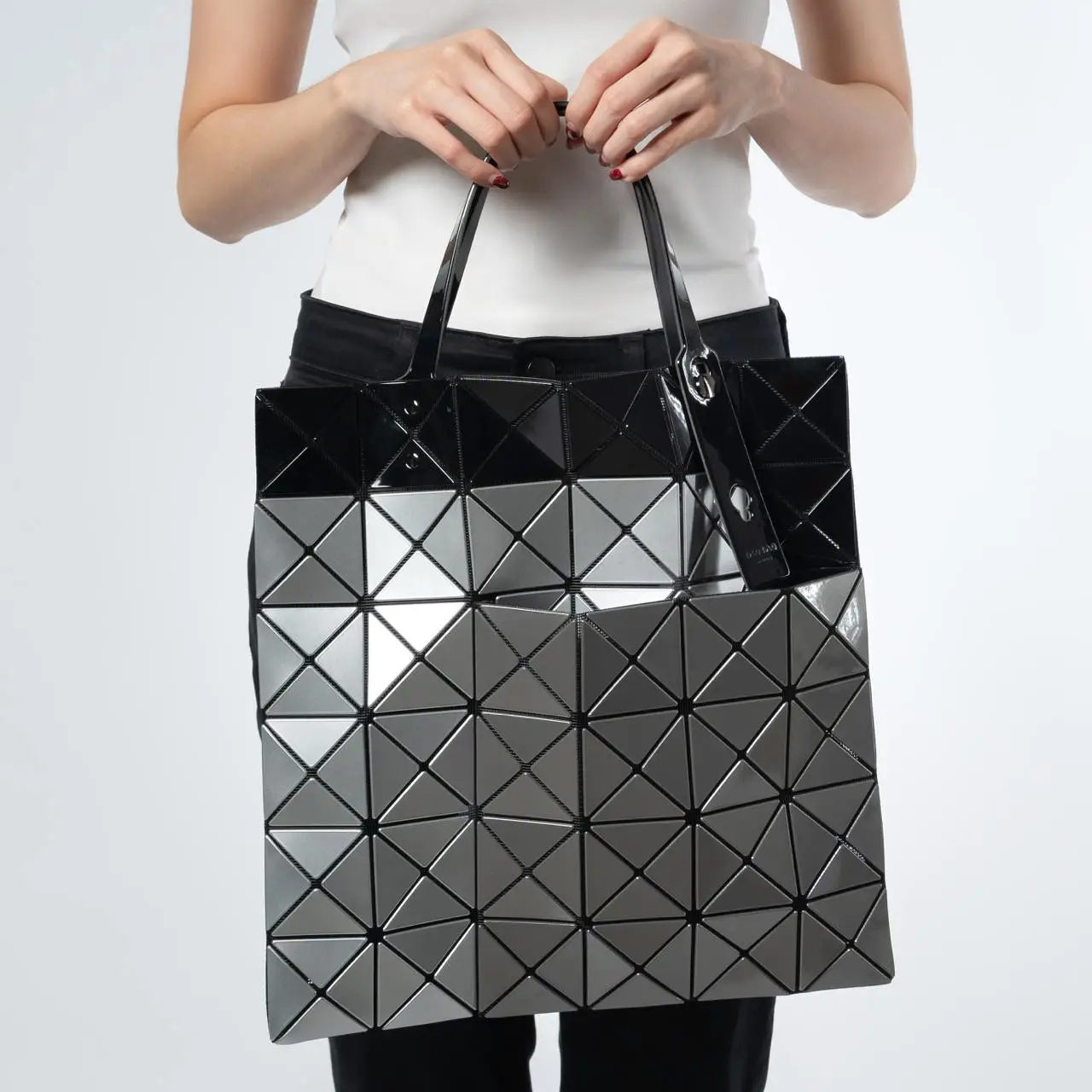 Issey Miyake Tres Overlapping Layers Tote Bag Gunmetal Mix