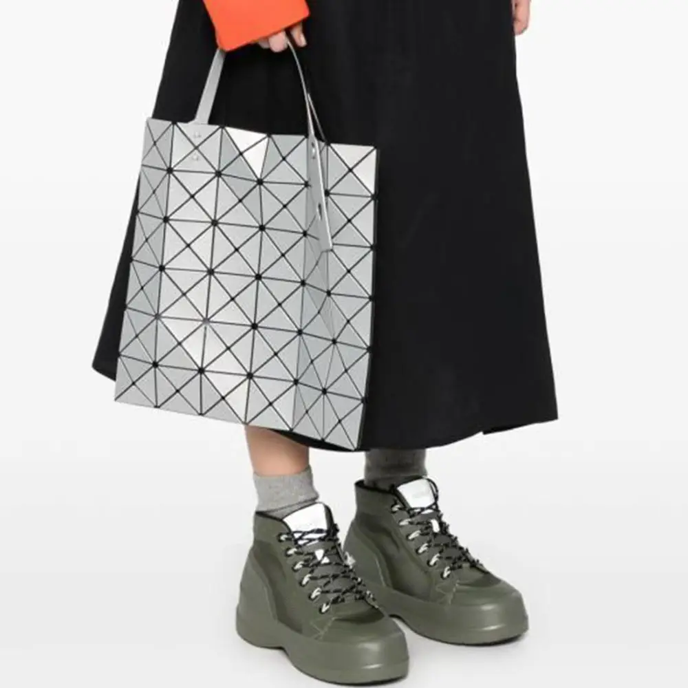 Bao Bao Issey Miyake Lucent Gloss Mix Tote Bag Light Grey/Silver