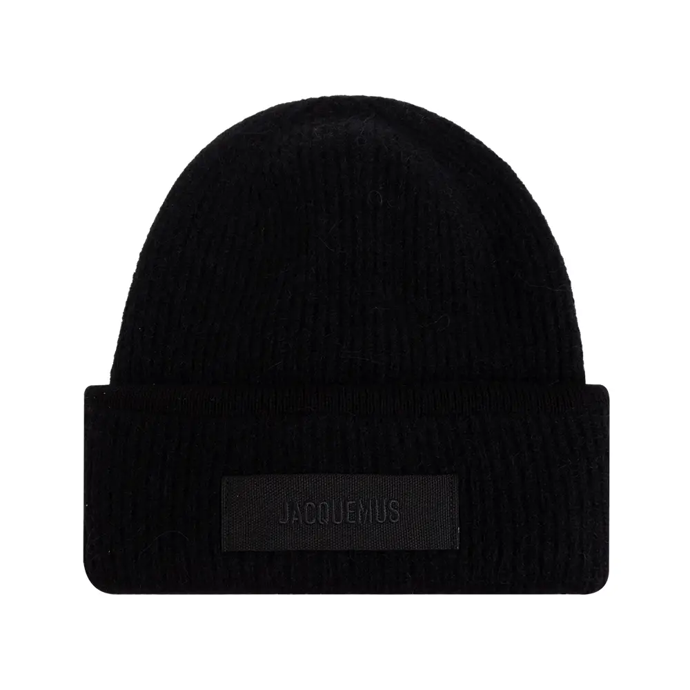 Jacquemus Gros Grain Logo Beanie Black – voilà.id